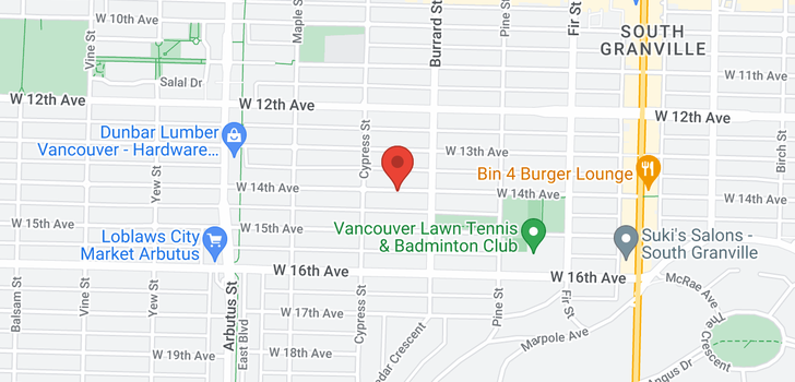 map of 1848 W 14TH AVENUE